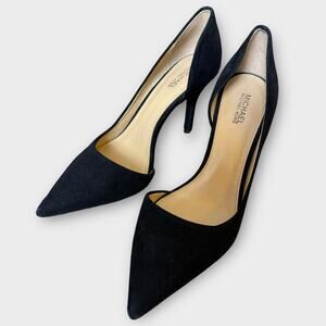 Michael Kors Black Pointy Suede Heel Pumps Size 6.5